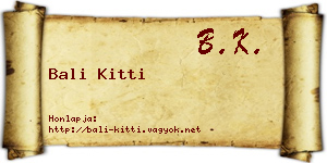 Bali Kitti névjegykártya