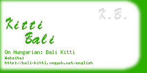 kitti bali business card